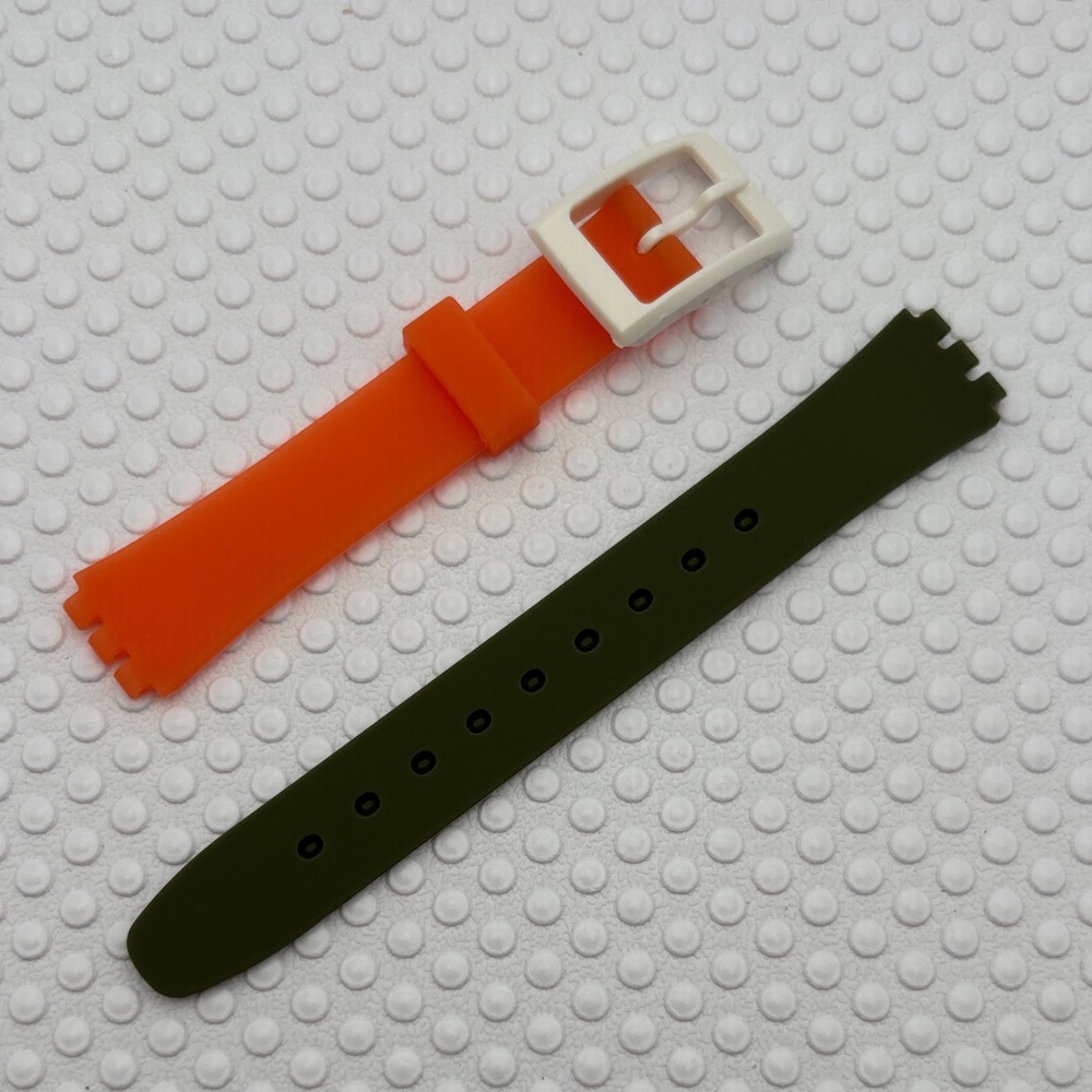 Orange Olive Watch Band (Strap only) - fits Swatch Lady model